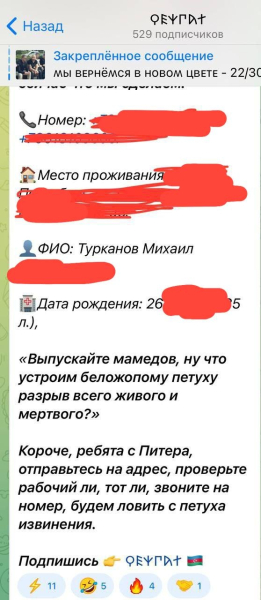 В Питере неонацисты-азербайджанцы угрожают бойцу СВО из «Эспаньолы» и его семье